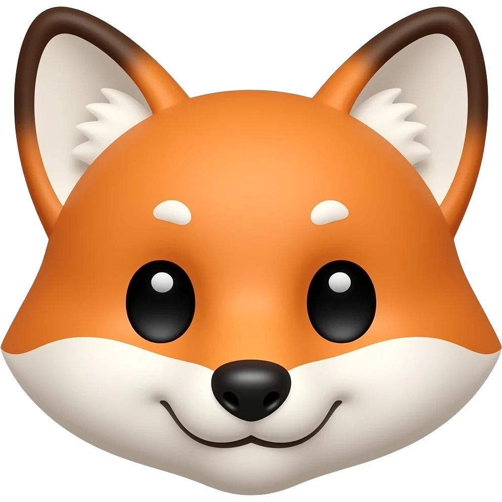 cute fox face close up disney style emoji