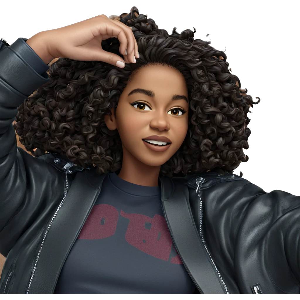 relaxed pose in leather jacket emoji