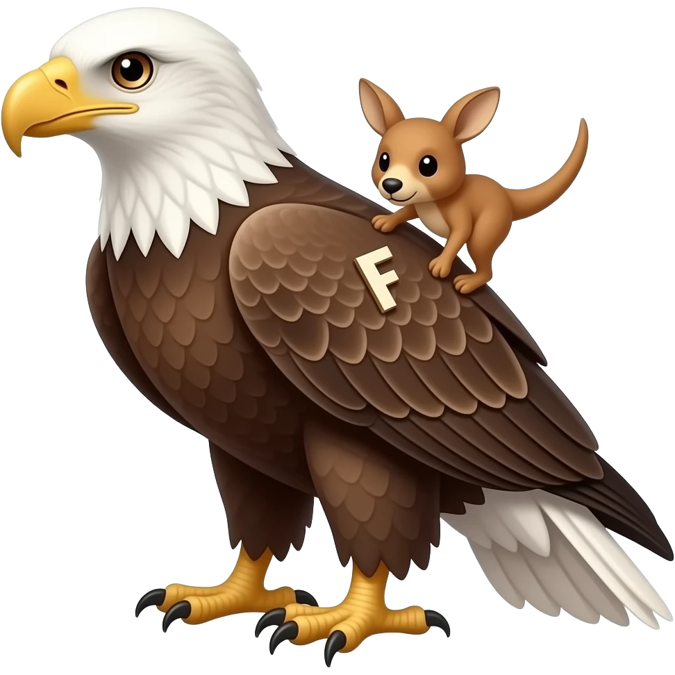 🦅Poner la letra F en miniatura en el canguro del ala emoji