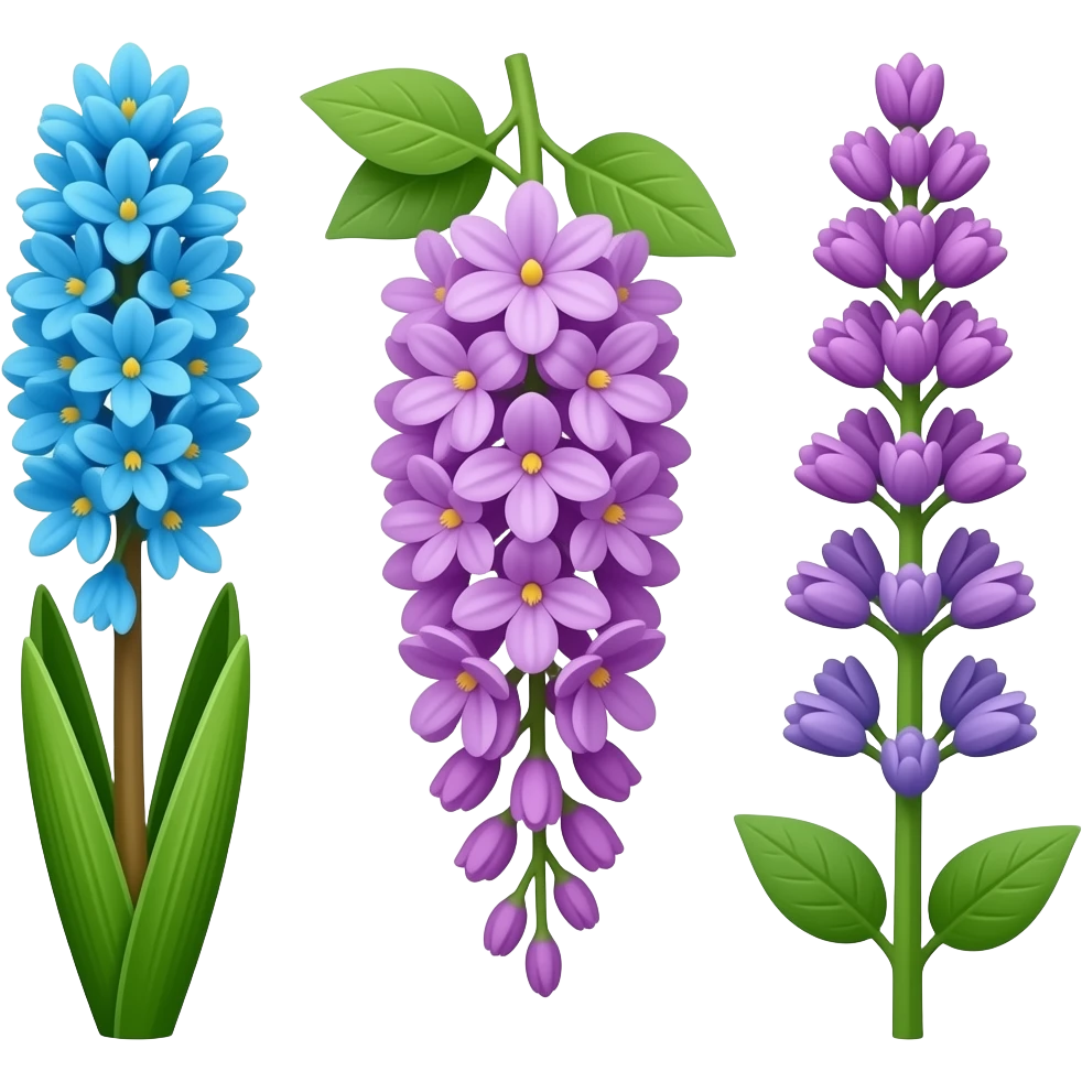 Scilla, wisteria, lilac, lavender emoji