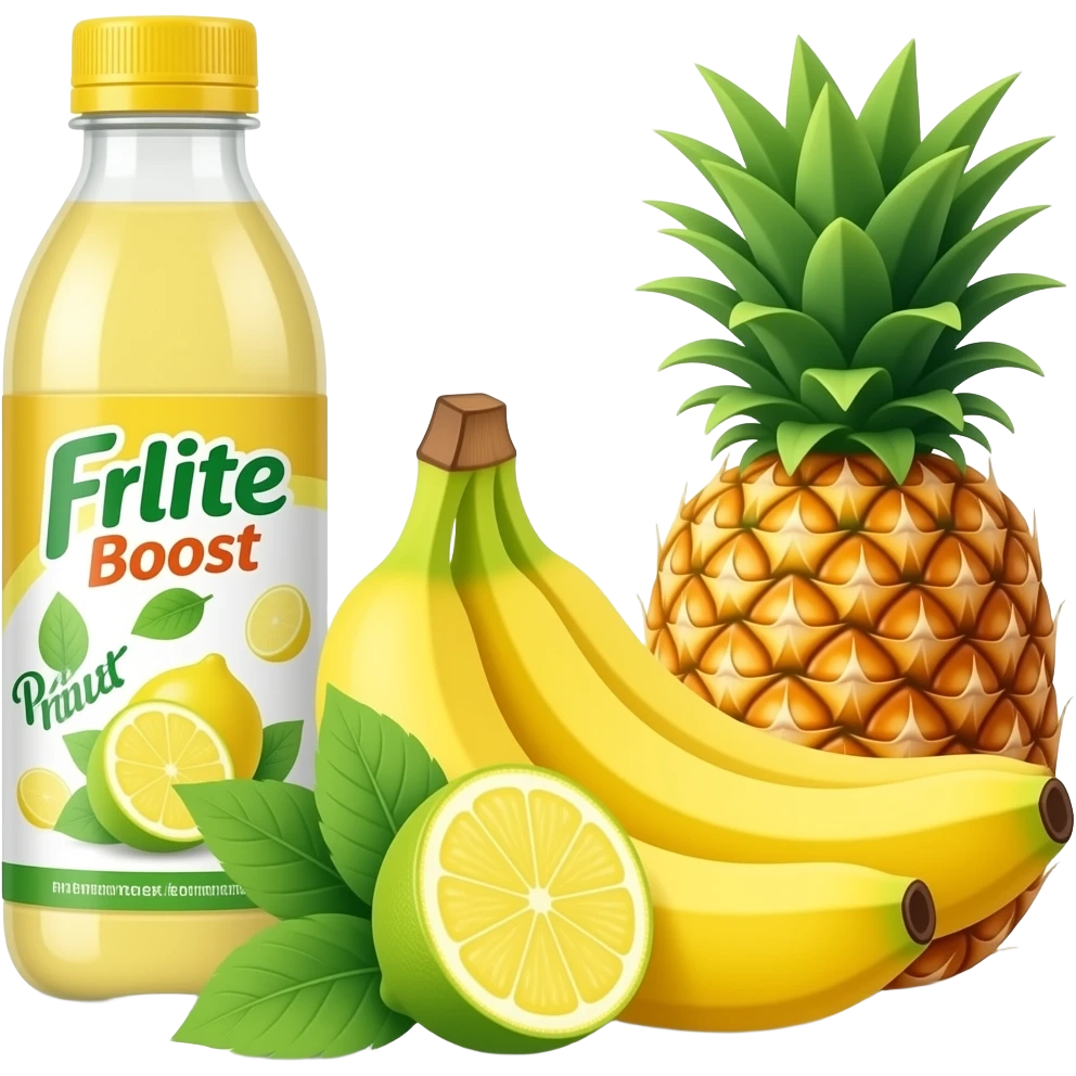 Frulite Boost: Lemon & Mint, Banana, Pineapple emoji