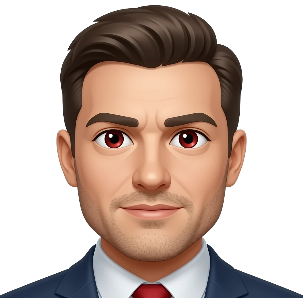 red eye man zoomed in emoji