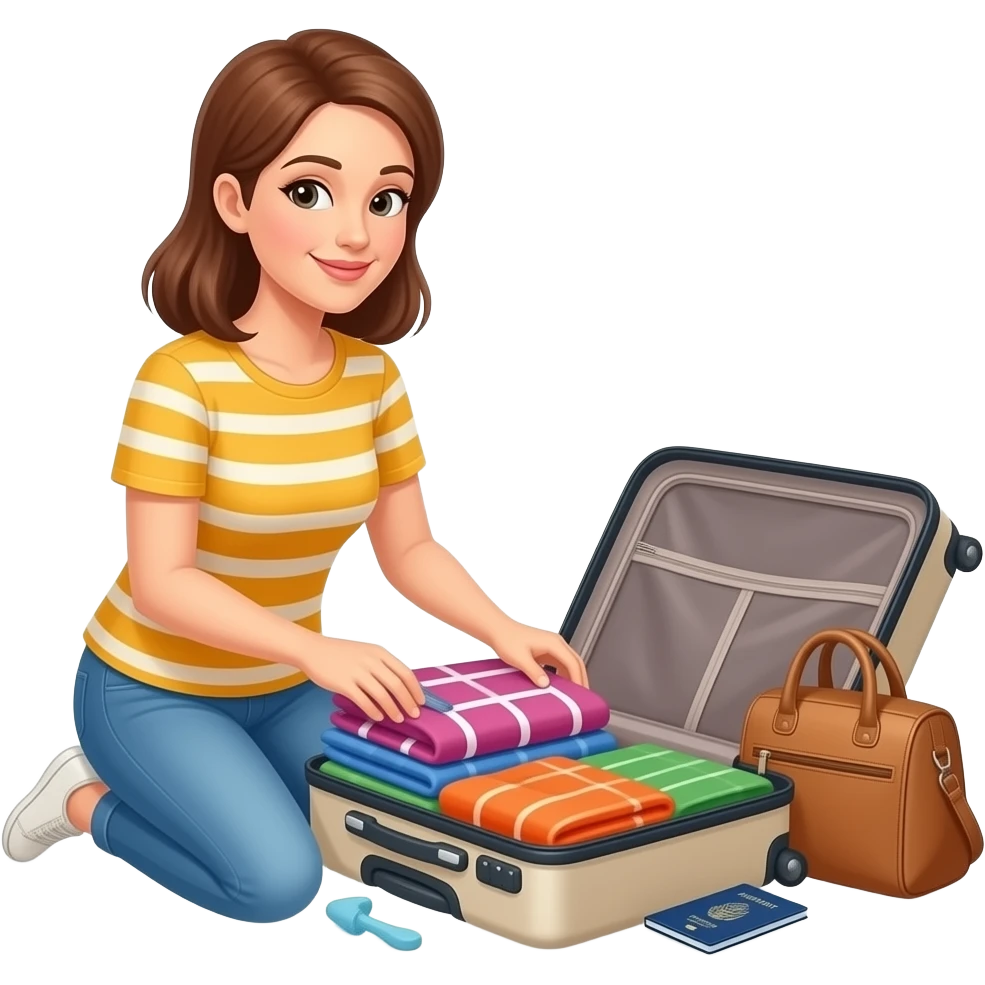 A woman Packing for holiday emoji