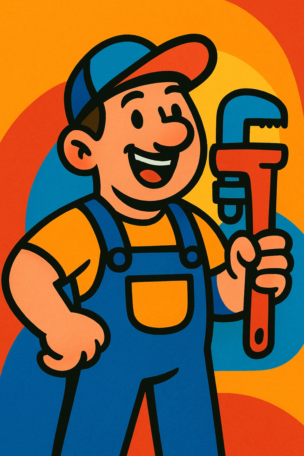 plumber, vibrant cartoon style emoji