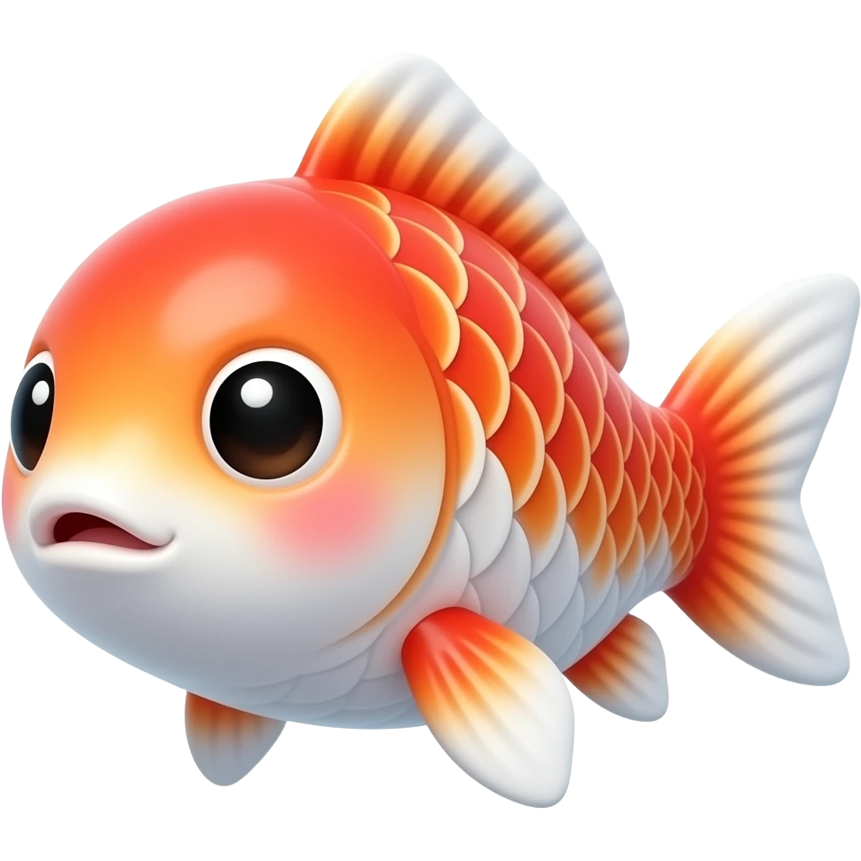humanoid cute koi 3d cartoon in winter emoji