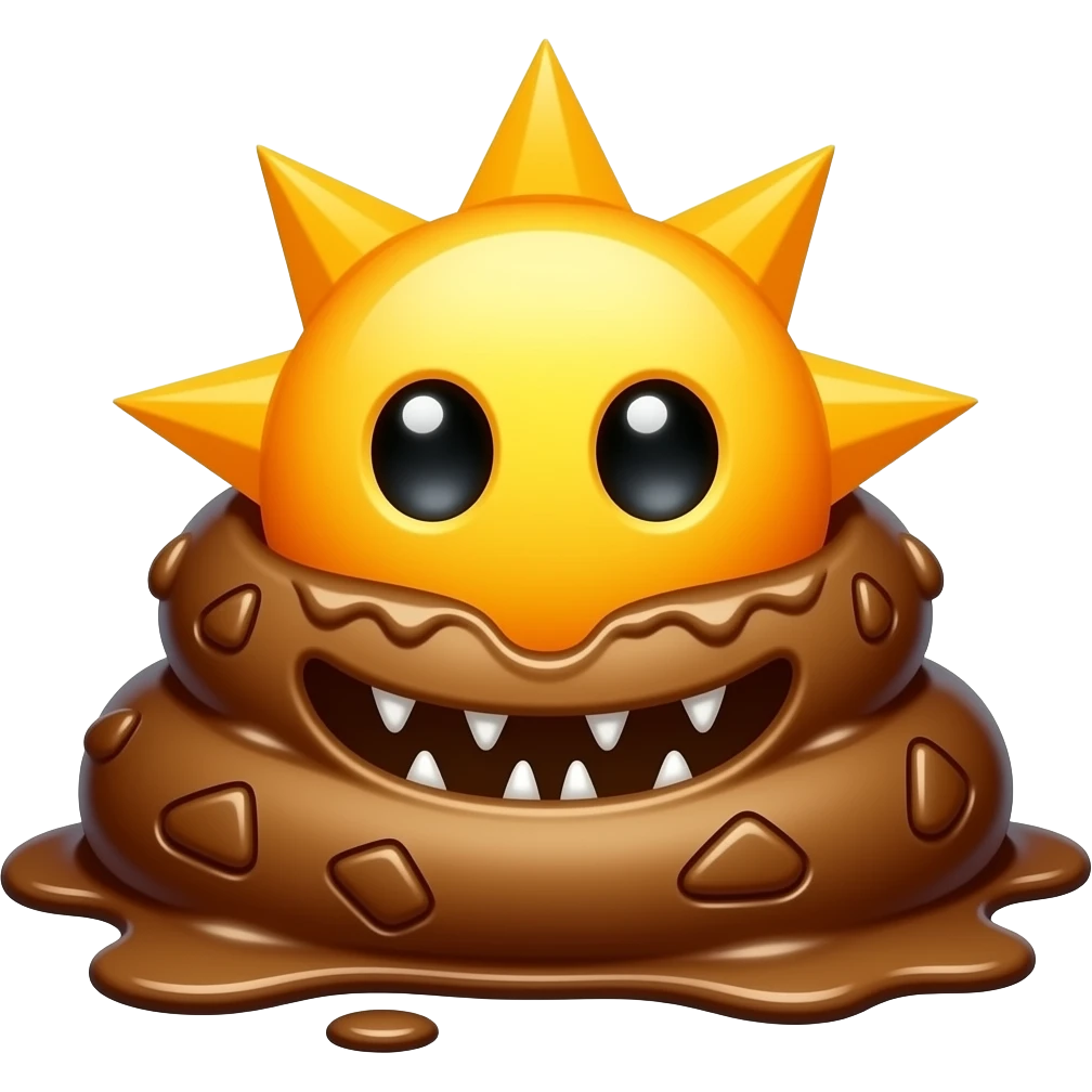 Scary sun monster nightmare cursed molding poop broken melted emoji