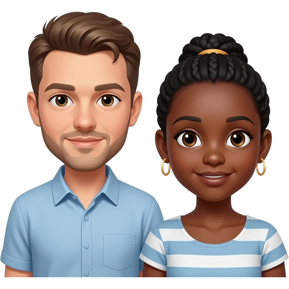 White man with skinny black ugandan girl emoji