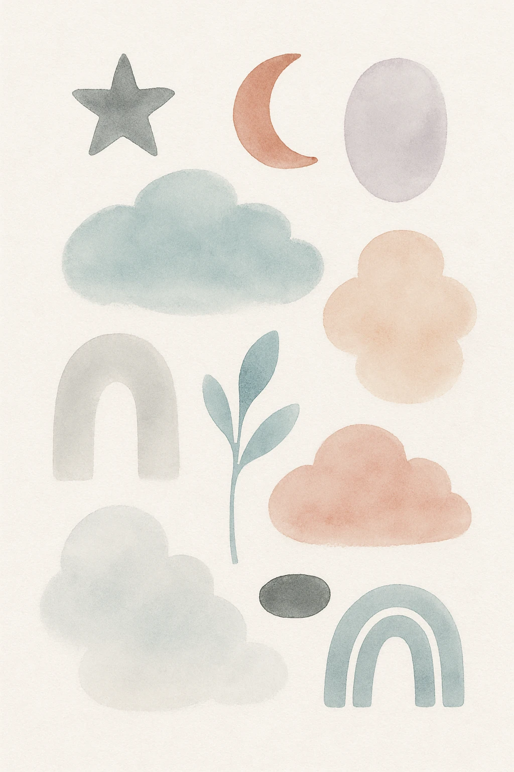 dream, watercolor style, abstract shapes, dreamy hues emoji