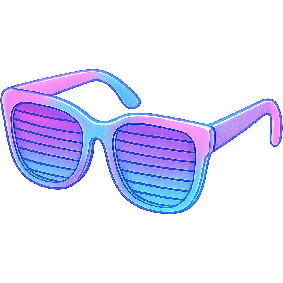 vaporwave style sunglasses, pastel colors, no background emoji