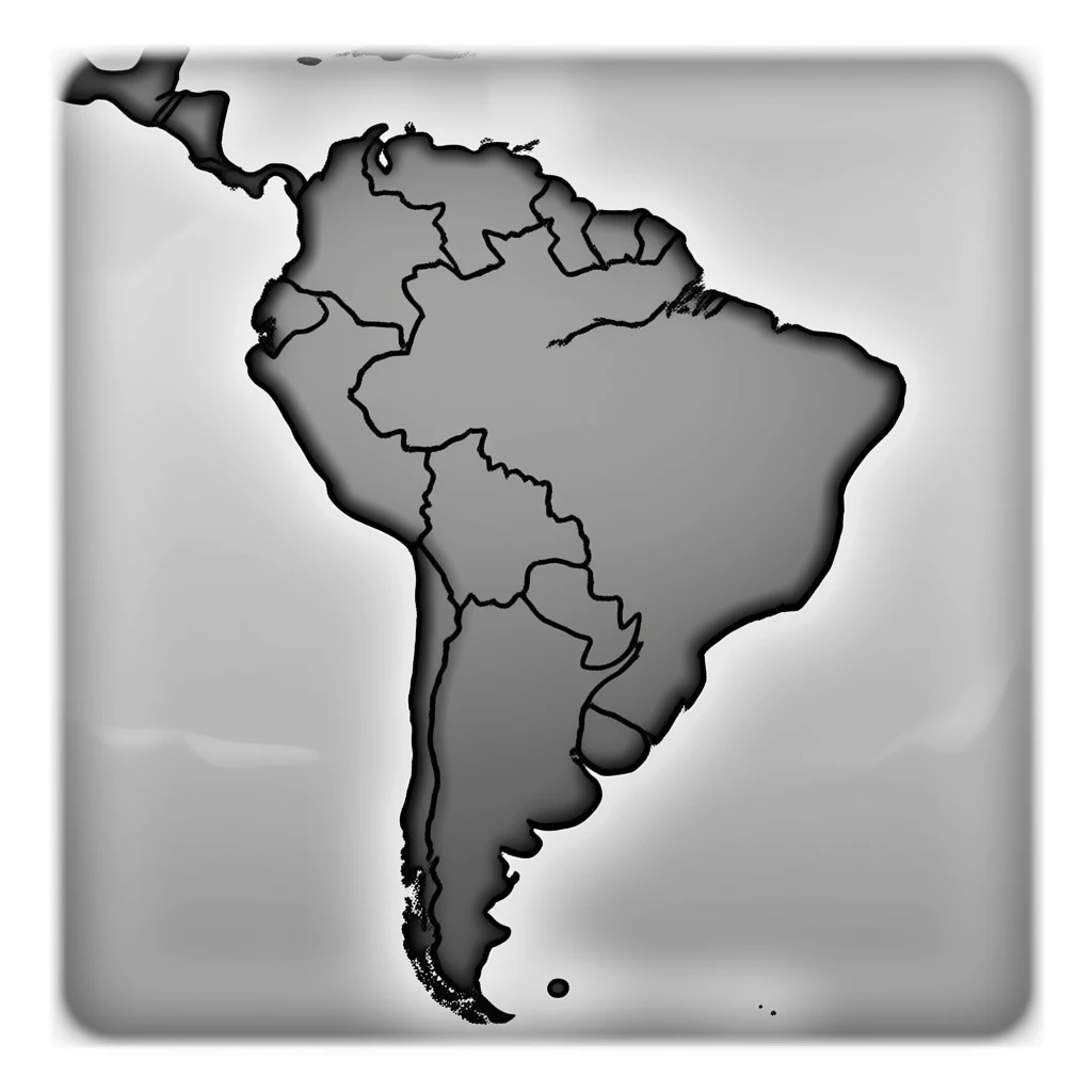 South America map Clipart only the outline in black. Only the continent no water emoji