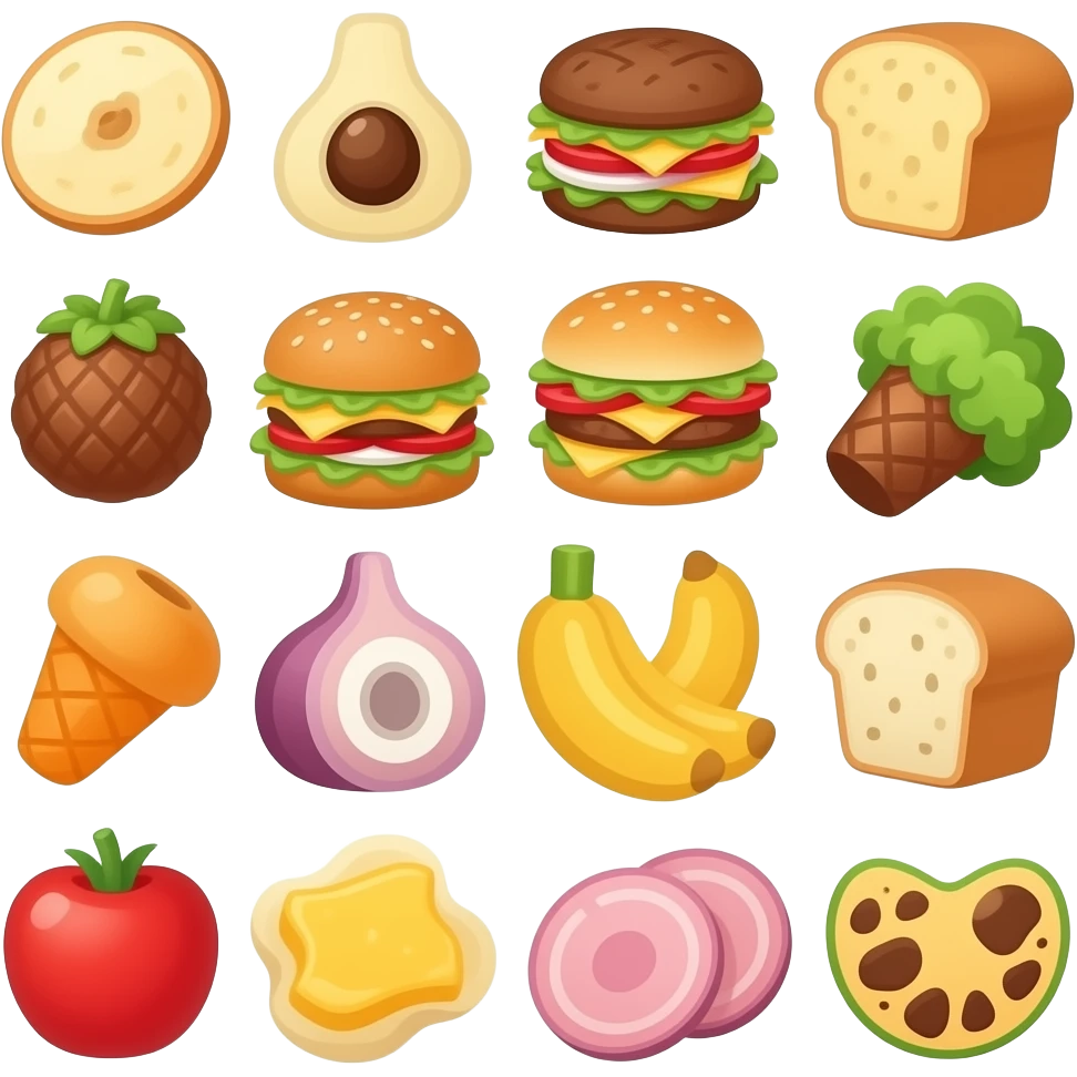 a4 ratio collection of food emoji