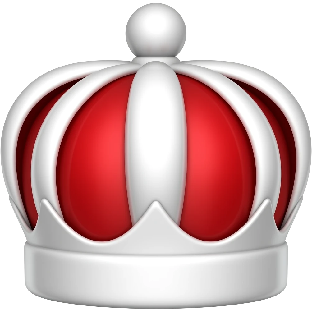 only red and white crown emoji
