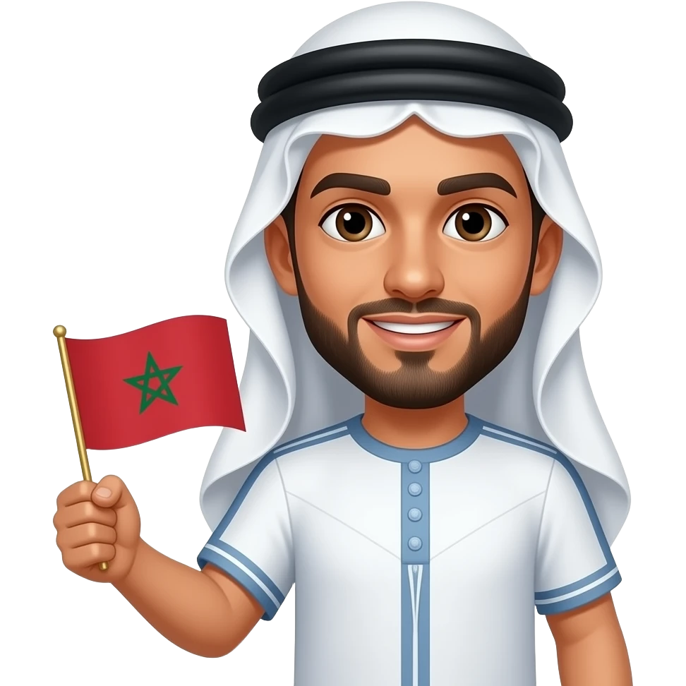 Hakimi, qui tient le drapeau du Maroc emoji
