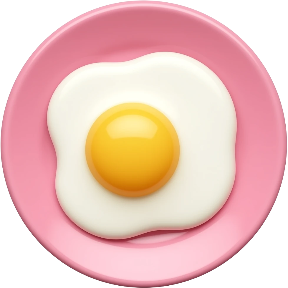 pink color plate and coocked egg in it emoji