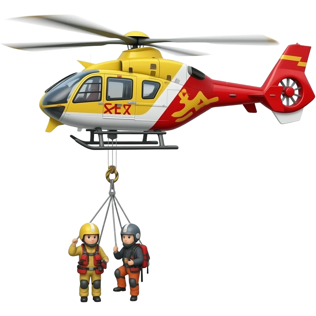 KCG Helicopter hoist rescue emoji