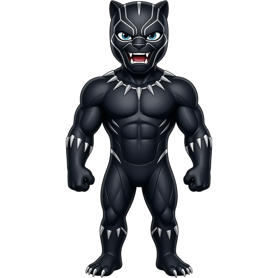 Uma pantera preta com grills nós dentes emoji