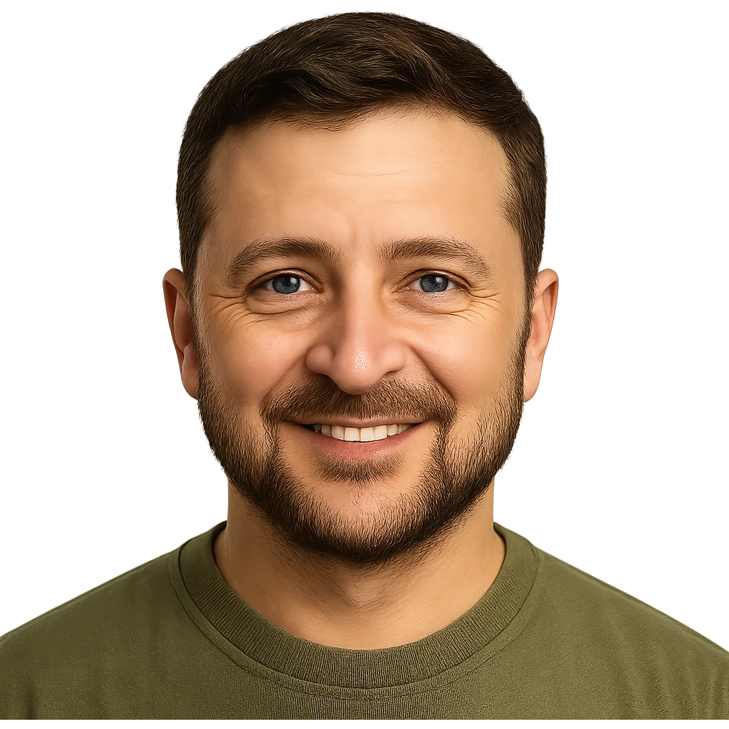 photorealistic emoji style portrait of Vladimir Zelensky with a friendly and approachable look emoji
