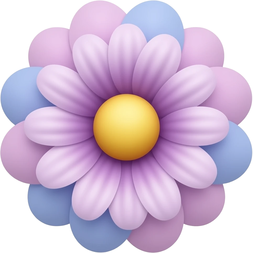 Cute Light Purple pink blue mixed cute flower emoji