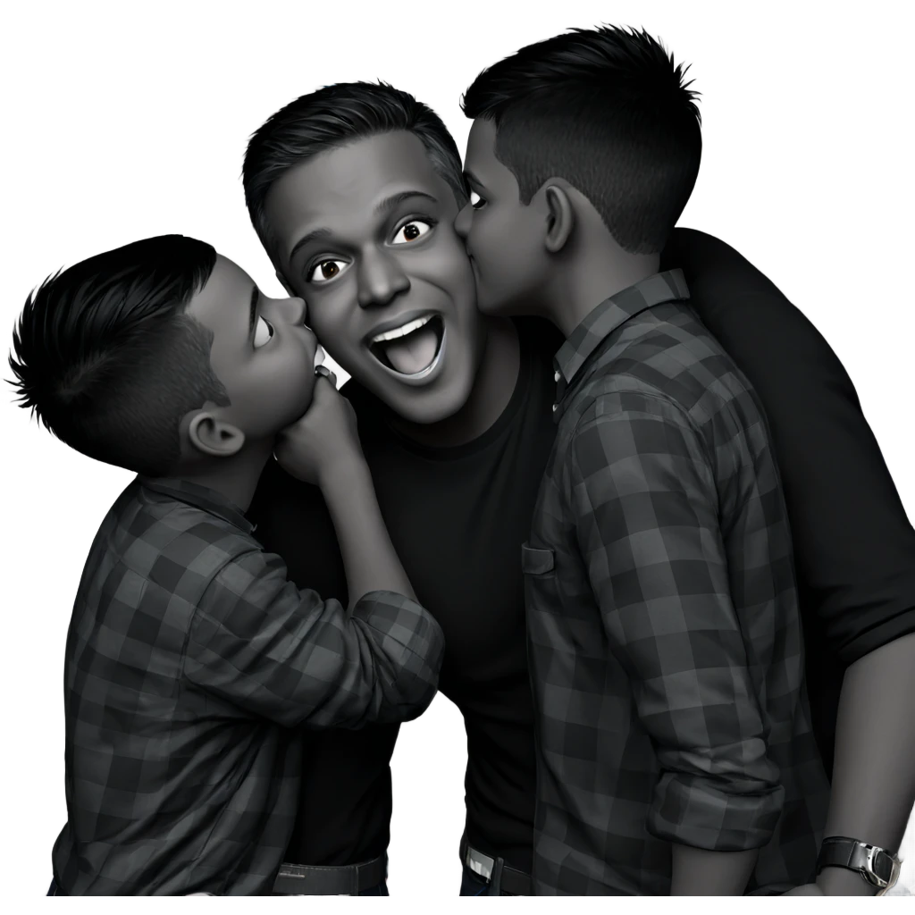 boys sharing a kiss emoji