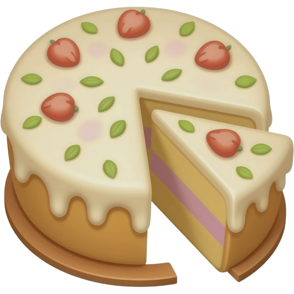 cake cut into half and quarter emoji