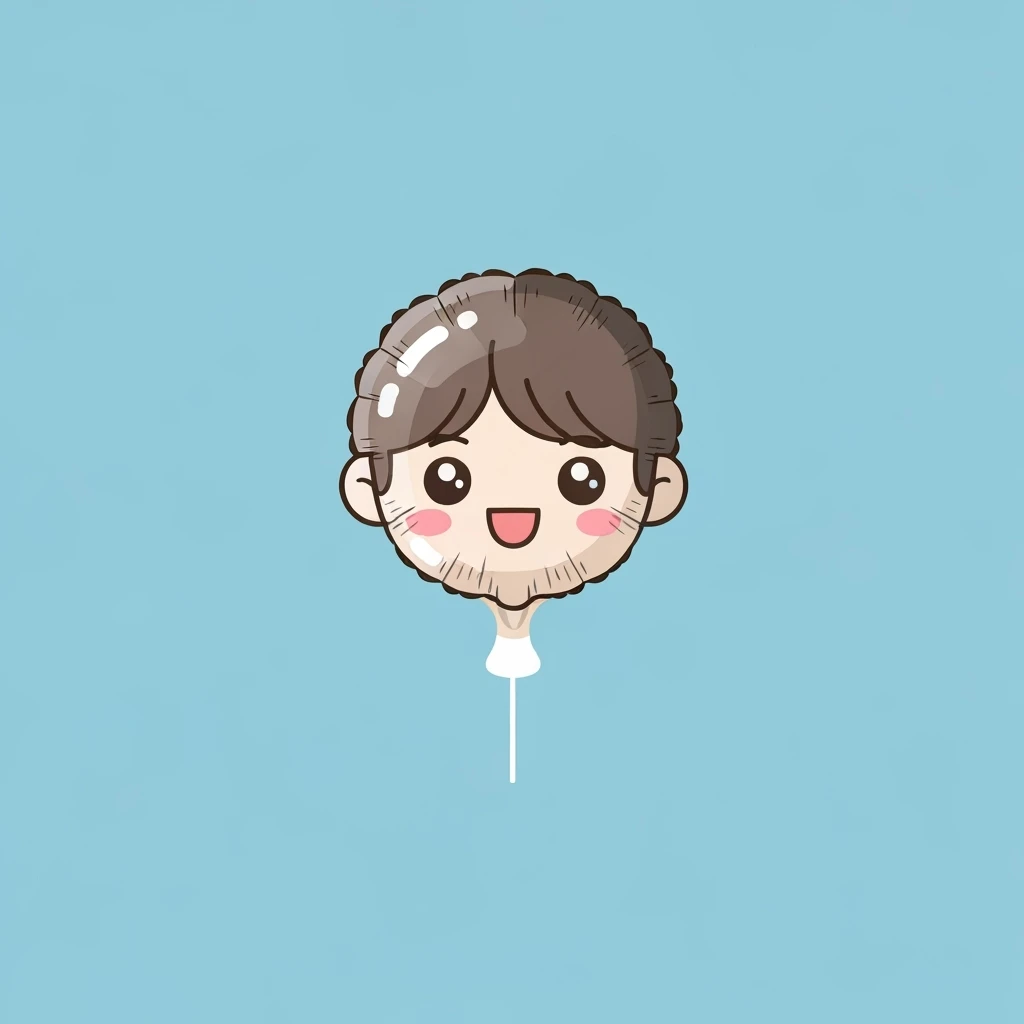 kpop fan balloon, cute, expressive, minimal design emoji