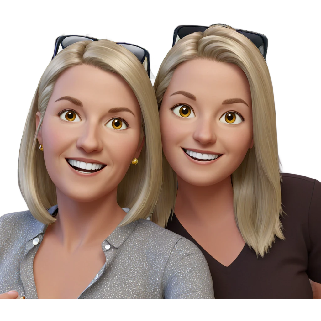 happy girls with accessories emoji