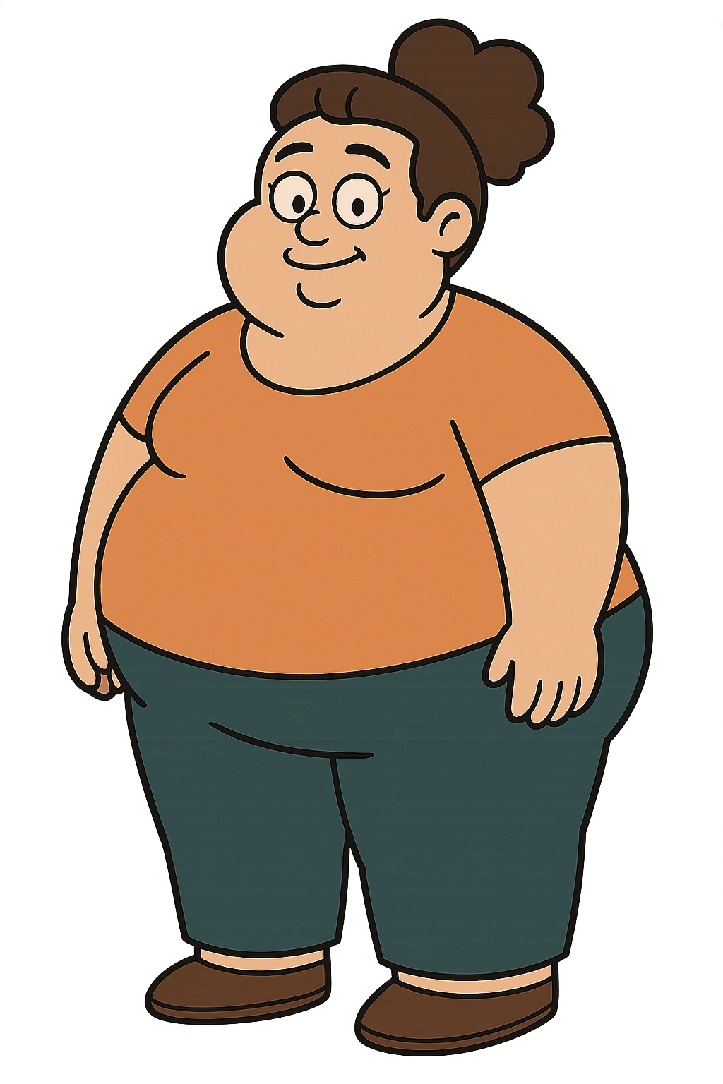 persona gorda, estilo cartoon emoji