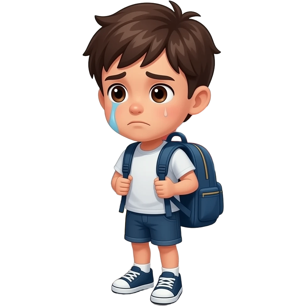 it takes to many time for getting to school by subway so the boy is tired emoji