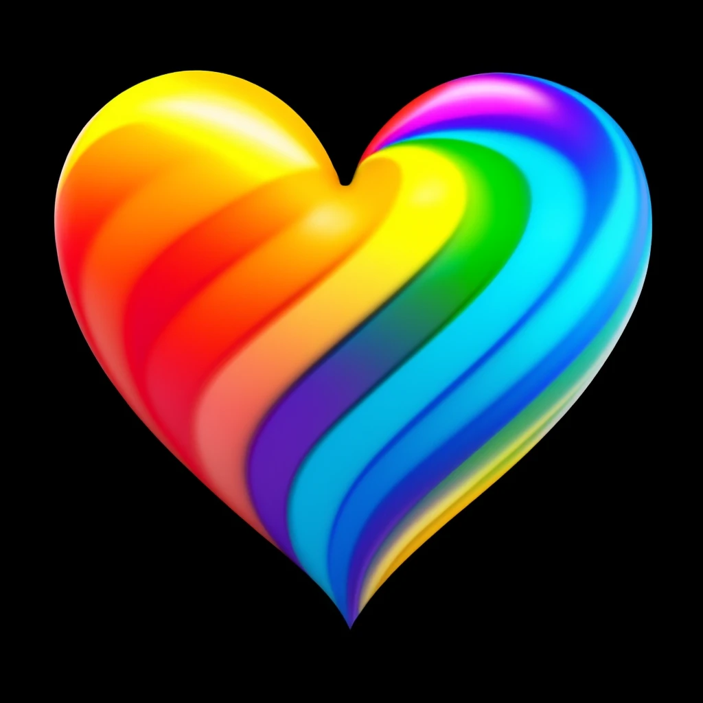 heart with a rainbow swirl texture emoji