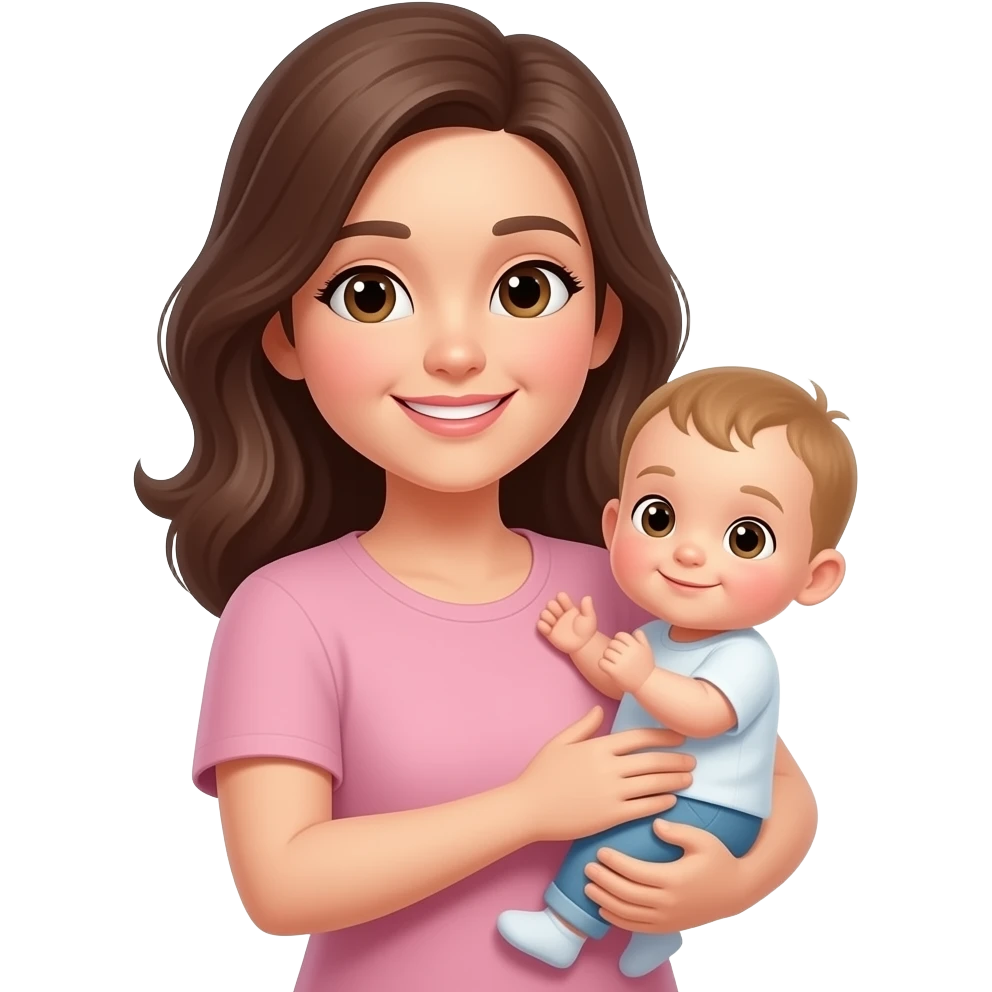 mama con bebe a upa emoji
