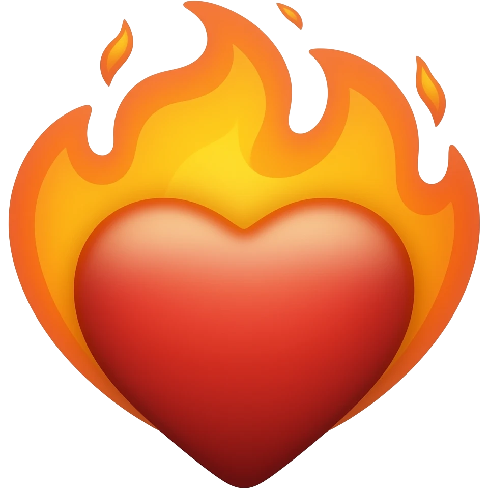 Range heart with fire emoji emoji