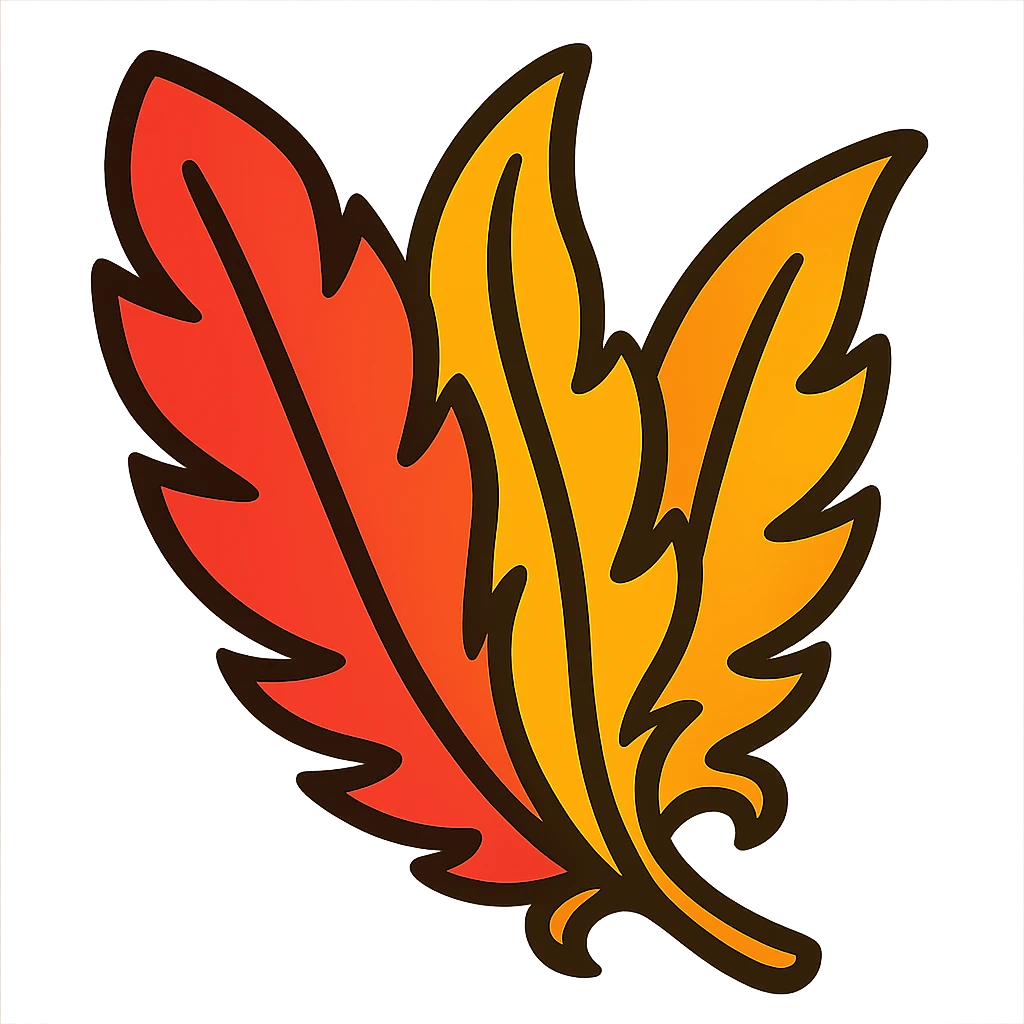 Combine these three phoenix feathers into a single harmonious composition, arranged together with no background, in a vibrant toon 3D style. emoji