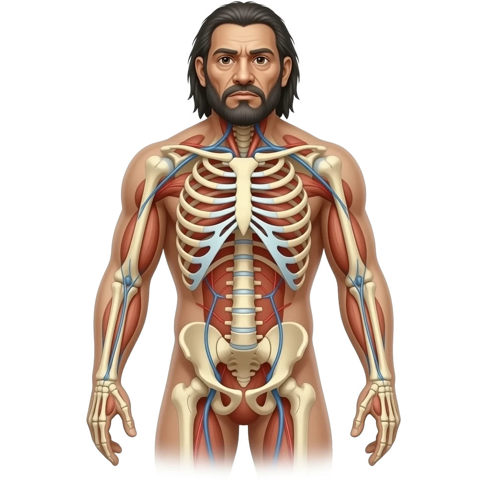 Homo heidelbergensis full body without bones including every part from the outside from the outside including prp emoji