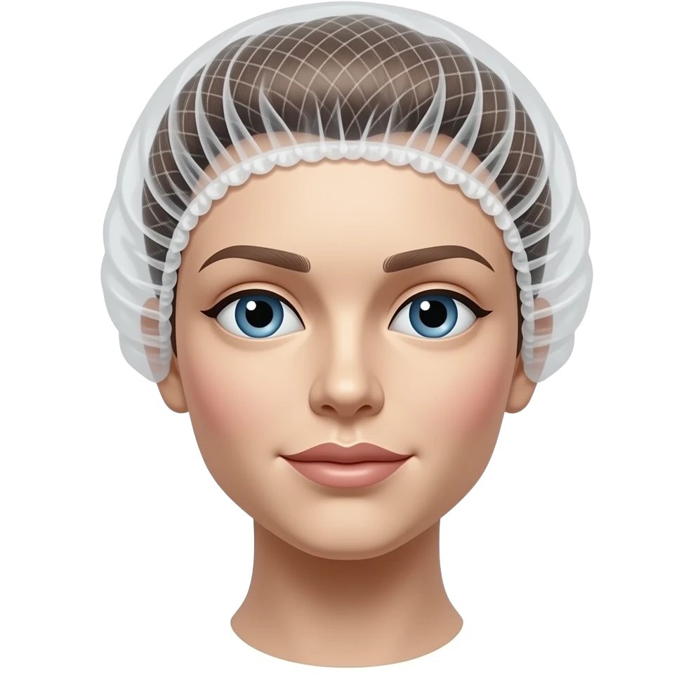 A MANNEQUIN HEAD WITH HAIRNET EMOJI FOR A PRODUCTION EMOJI emoji