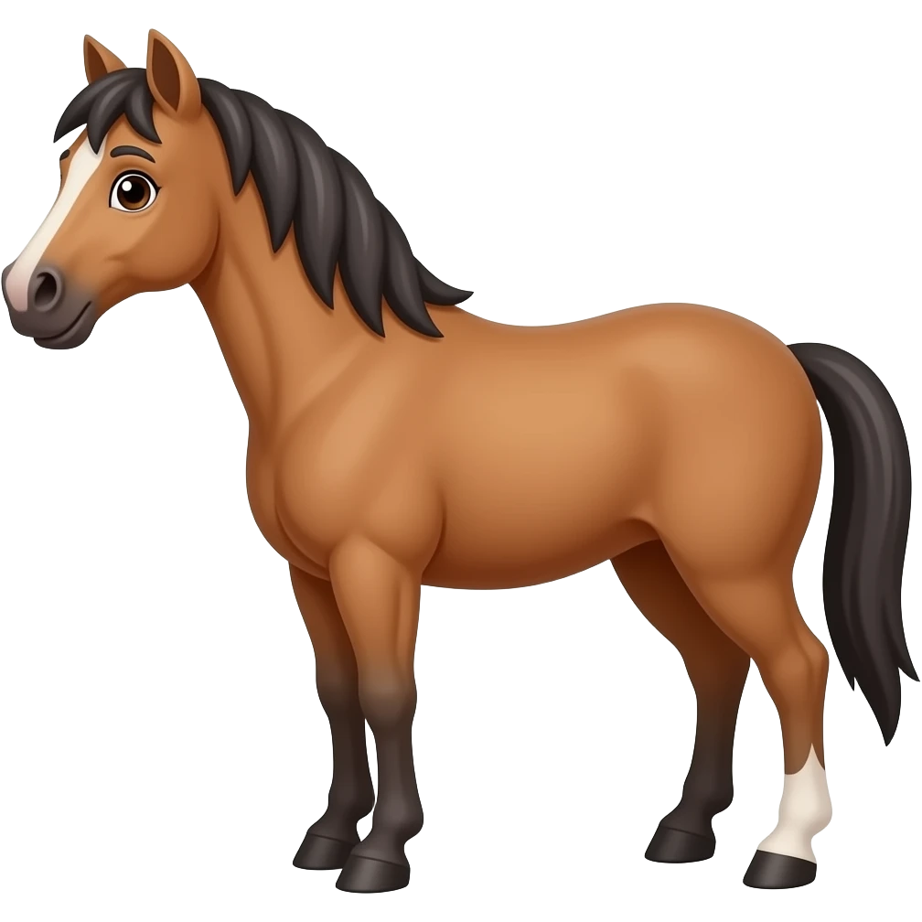 Cartoon 2d horse emoji