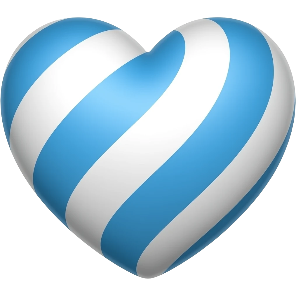 Blue and white swirly heart emoji