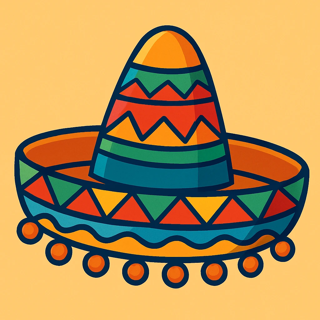 vibrant sombrero with colorful patterns inspired by Mexican culture emoji