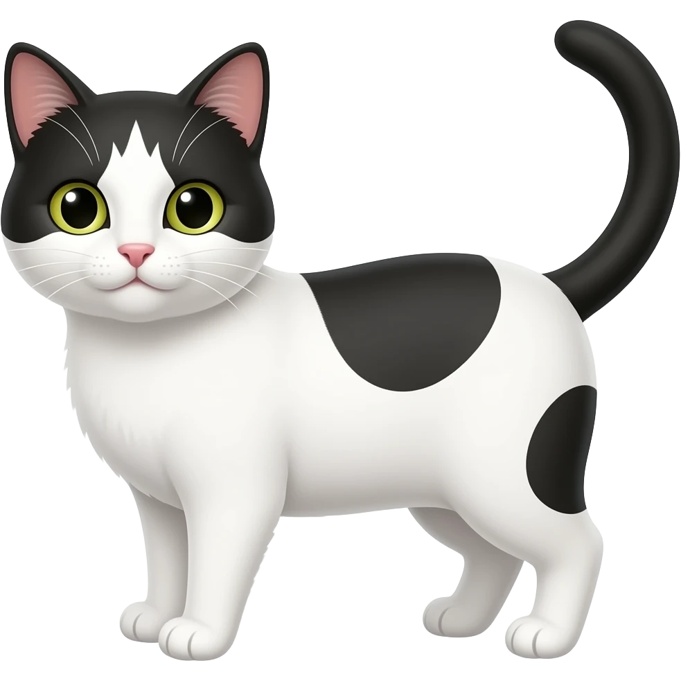My cat white and black colors emoji