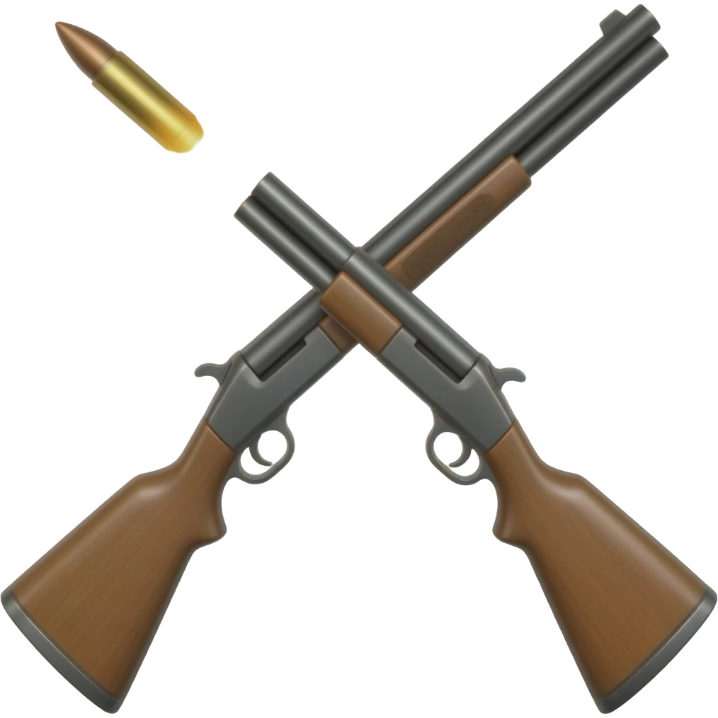 Double barreled shotgun bullet firing emoji emoji