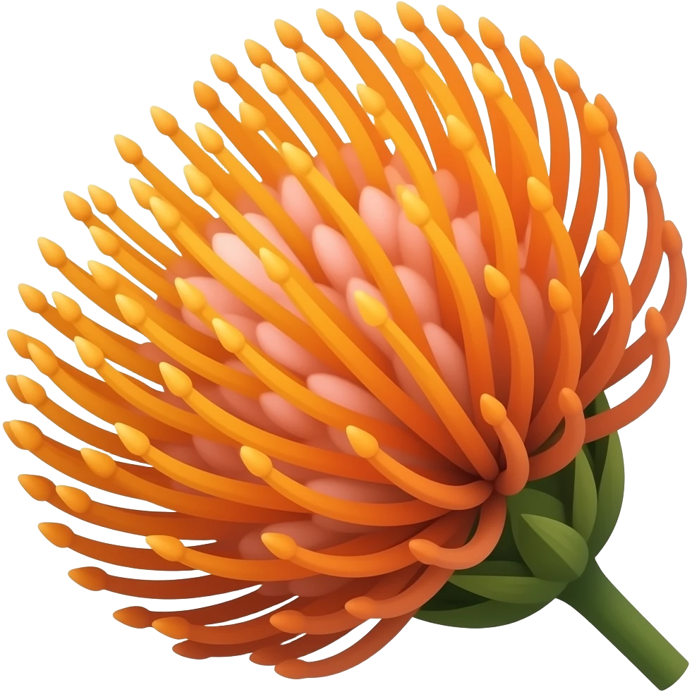 Pincushion flower orange side angle emoji