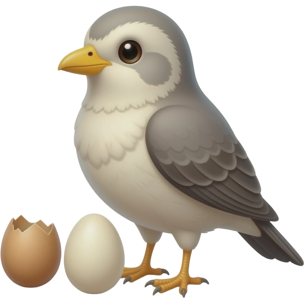 bird playing eggs like billiard emoji