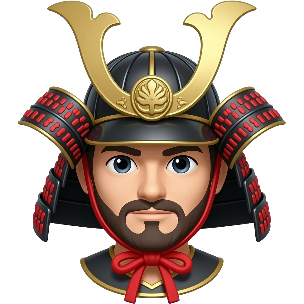 buatkan emoji Samurai pakai gagang merah ber motif emoji
