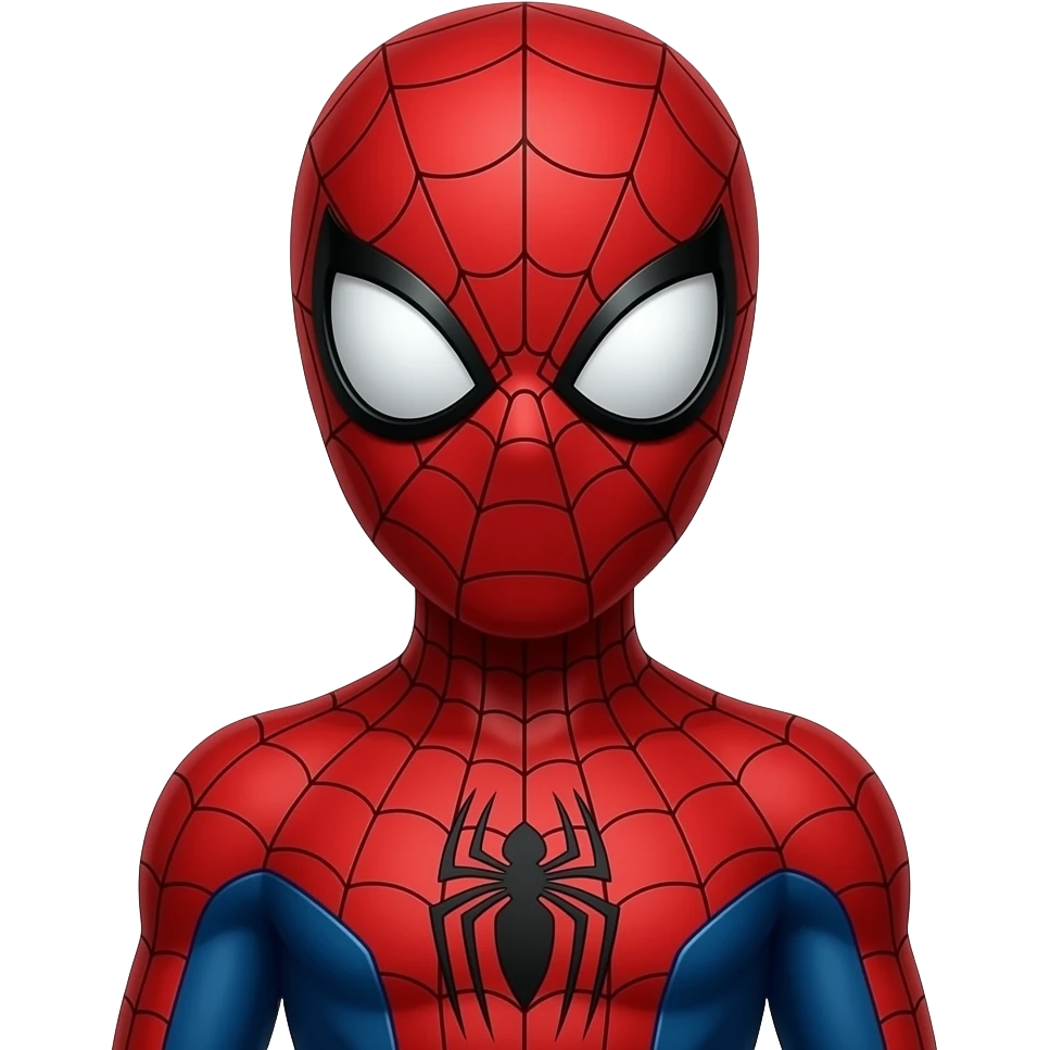 Real spider man in moji drees colour red and blue emoji