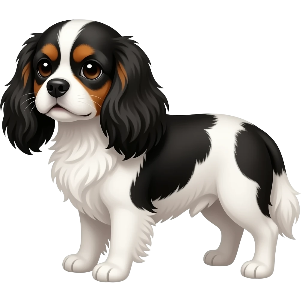 Tri color cavalier king charles spaniel emoji