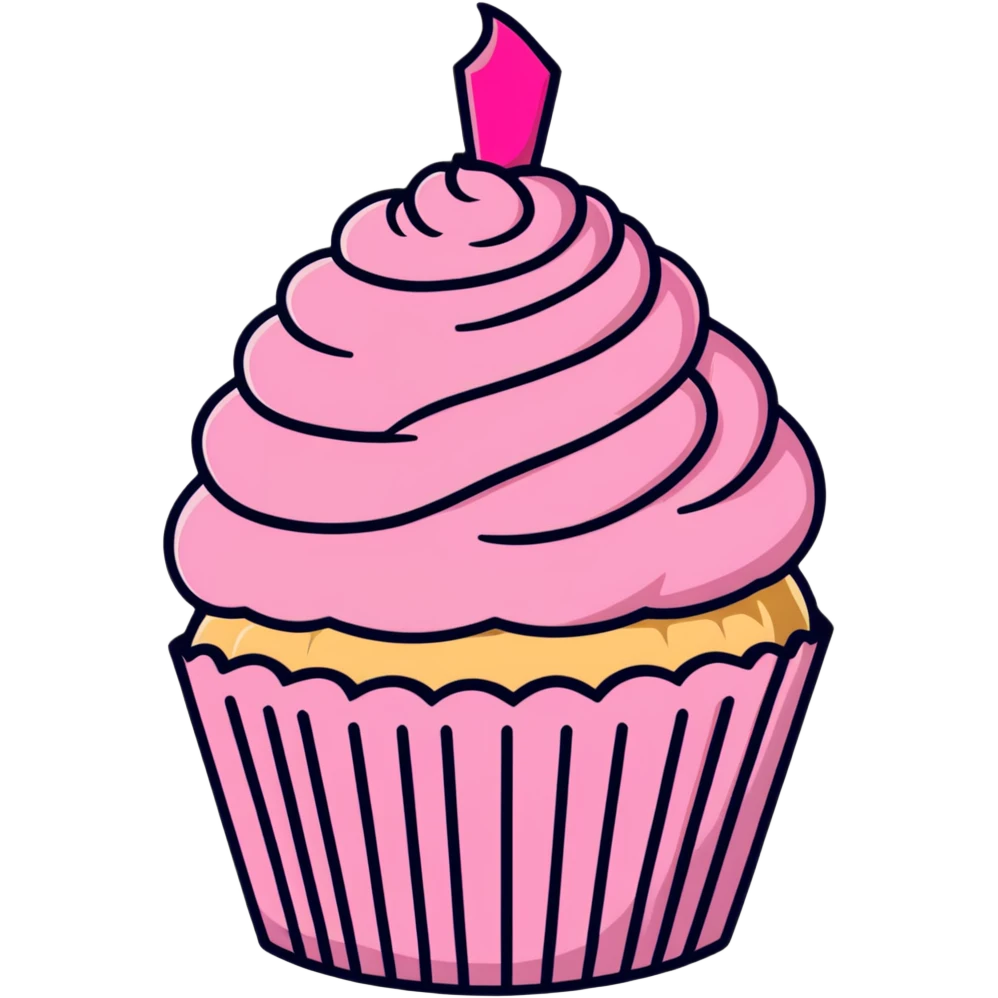 cupcake with pink icing emoji