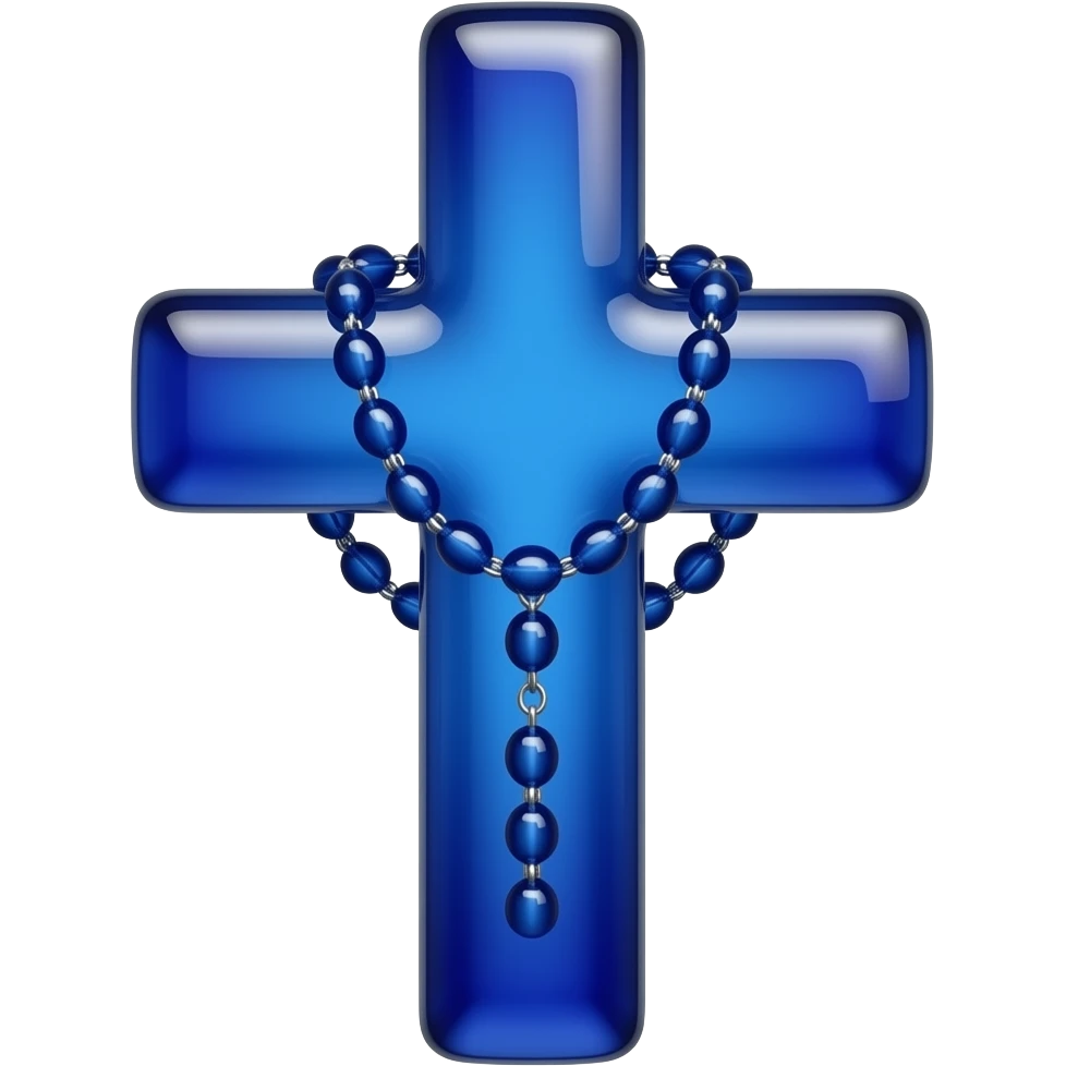 cruz sagrada azul Ultramarine SPECNHL1-ULT vidro brilhante com rosário azul Ultramarine SPECNHL1-ULT vidro brilhante sem pessoa pendurada emoji
