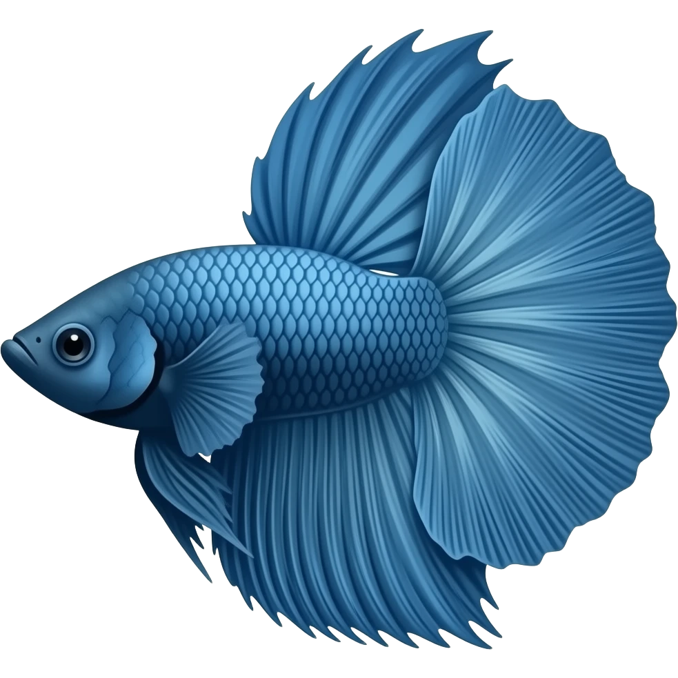 blue crowntail betta fish emoji