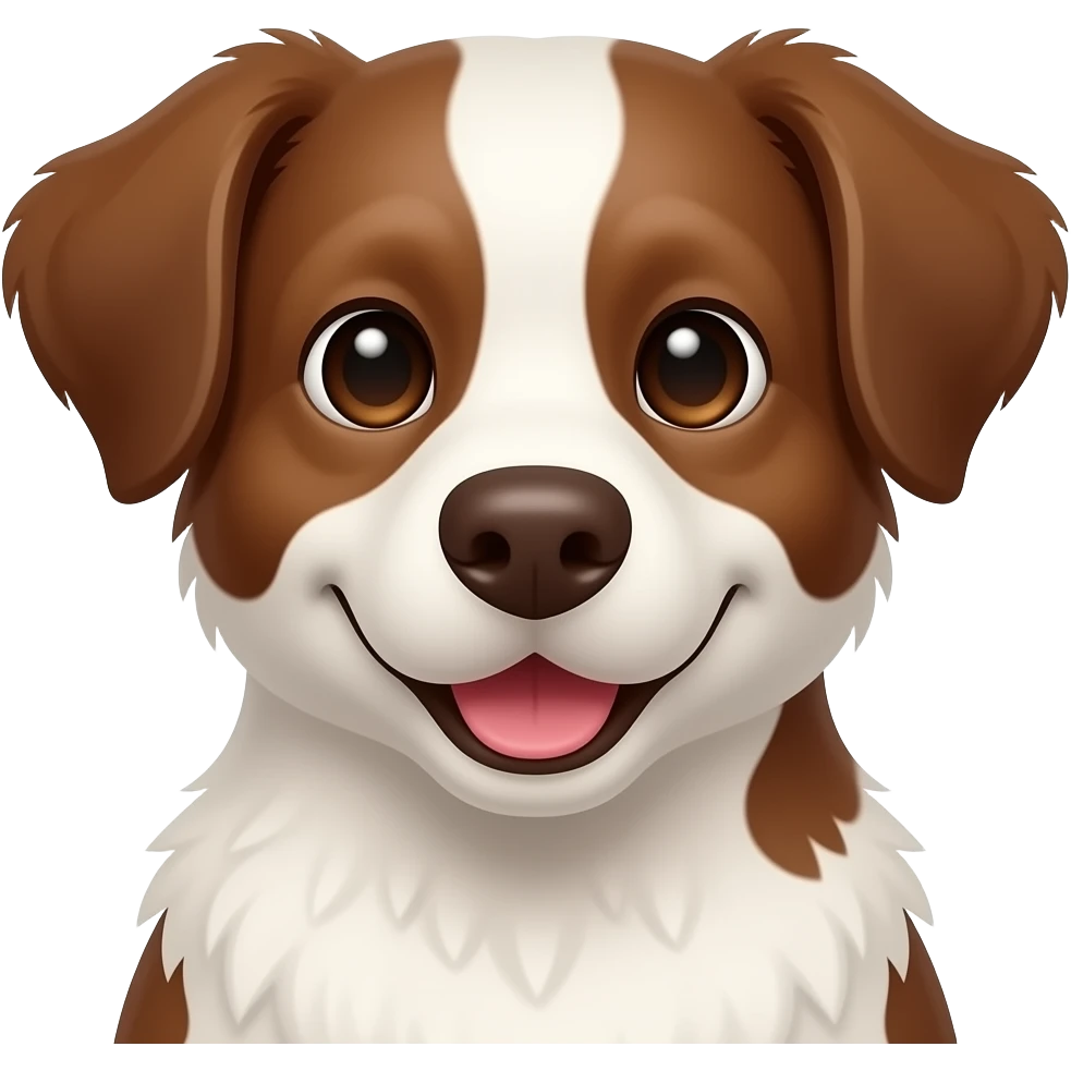 send meg en søt illustrasjon av en brun og hvit Dansk-svensk gårdshund som jeg kan laste opp som emoji i slack, ansikt mest emoji