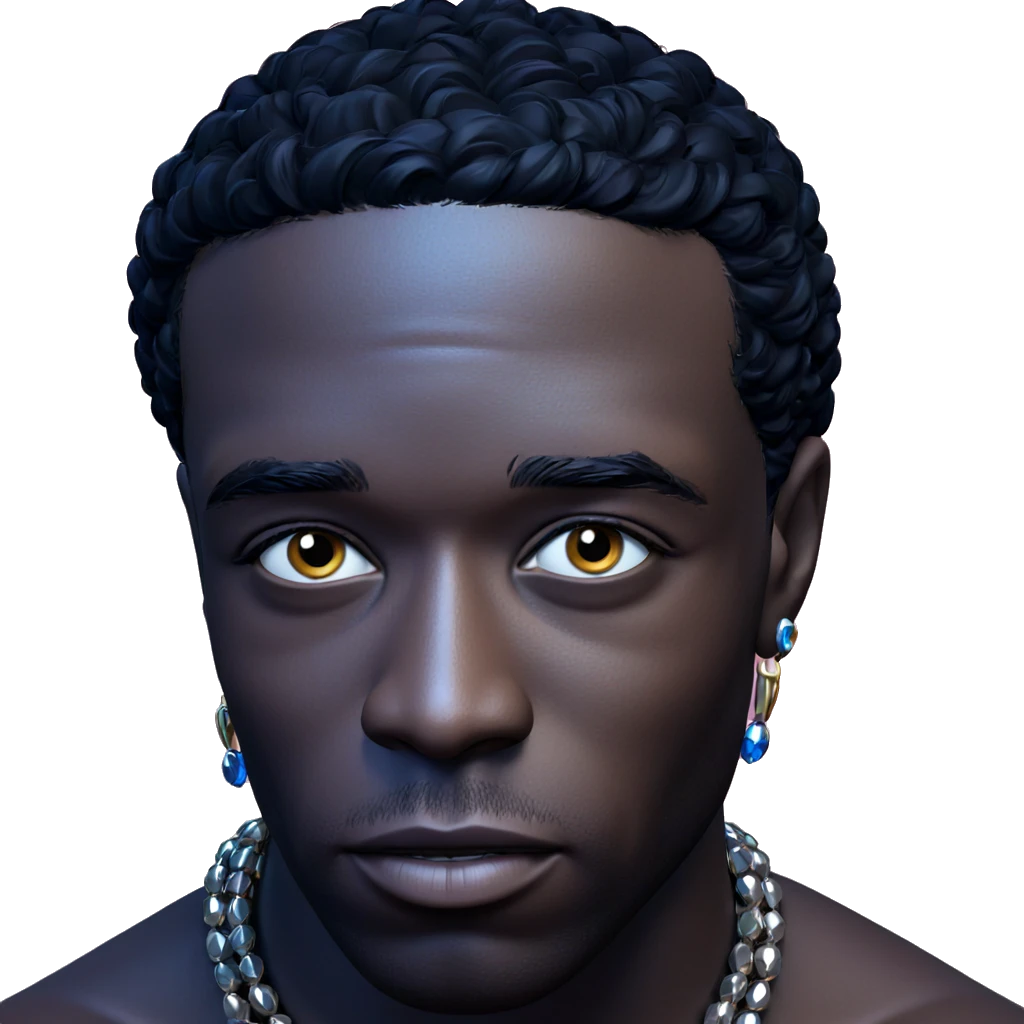dark-skinned boy with jewelry emoji