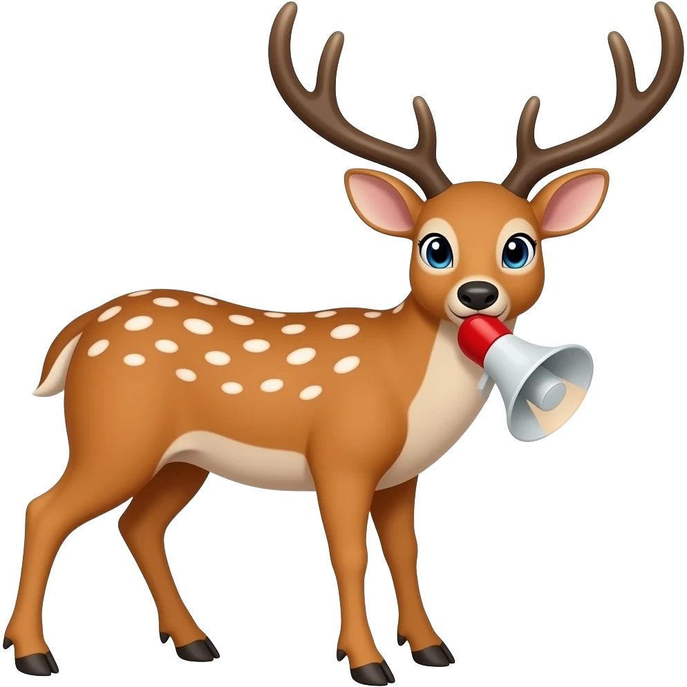 a girl deer and a siren alarm emoji